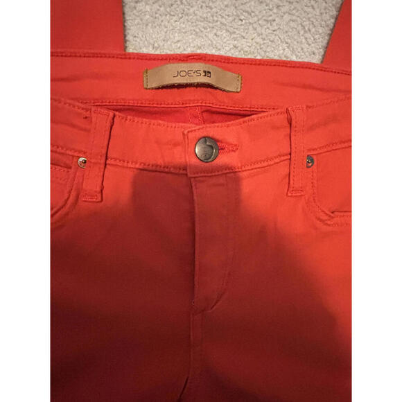 Joe's Jeans Bright Red Denim Skinny Jeans size 27 - Picture 8 of 9